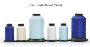 A group of different types of thread on display.