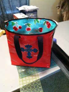 My very first oilcloth bag