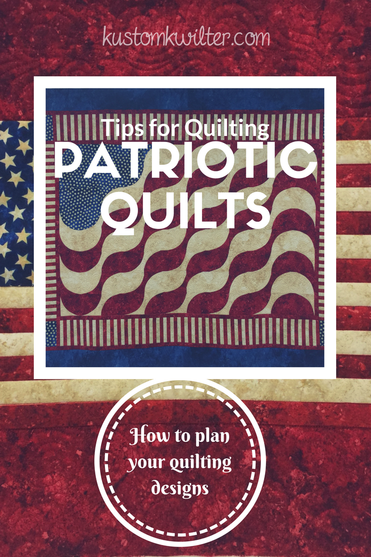 A patriotic quilt is displayed on the cover of a book.