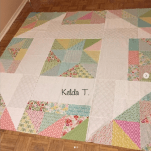 A quilt with the name of kelda t.