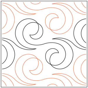 A pattern of swirls on a white background.