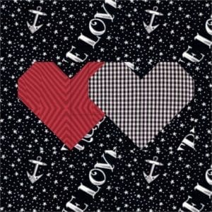 A black and white background with two hearts.