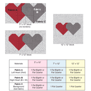 A picture of the two hearts quilt block.
