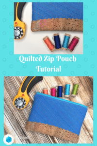 A close up of two zippered bags with sewing supplies