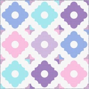 A pattern of different colors and shapes.