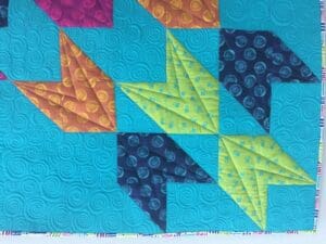 A close up of the quilt block