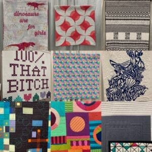 A collage of different types of quilts.