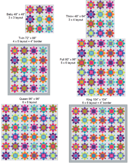 six sizes of kapow quilt