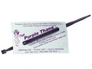 A purple thing business card with a black pen
