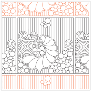 A coloring page of a flower and some bubbles.