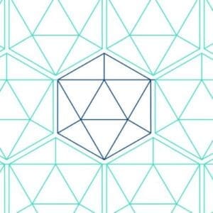 A picture of an icosahedron with lines drawn on it.