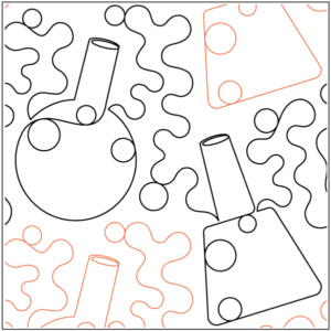 A pattern of various shapes and lines.