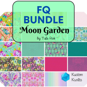 A bundle of 2 0 fat quarters in the moon garden pattern.