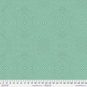 A green background with an abstract pattern.