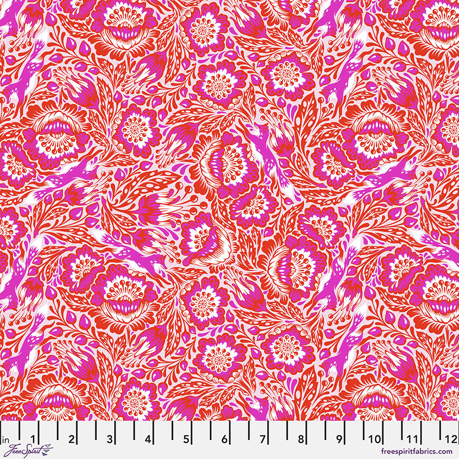 pink out foxed fabric