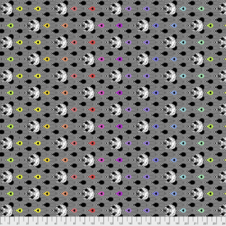 panda fabric with rainbow colors sprinkled in