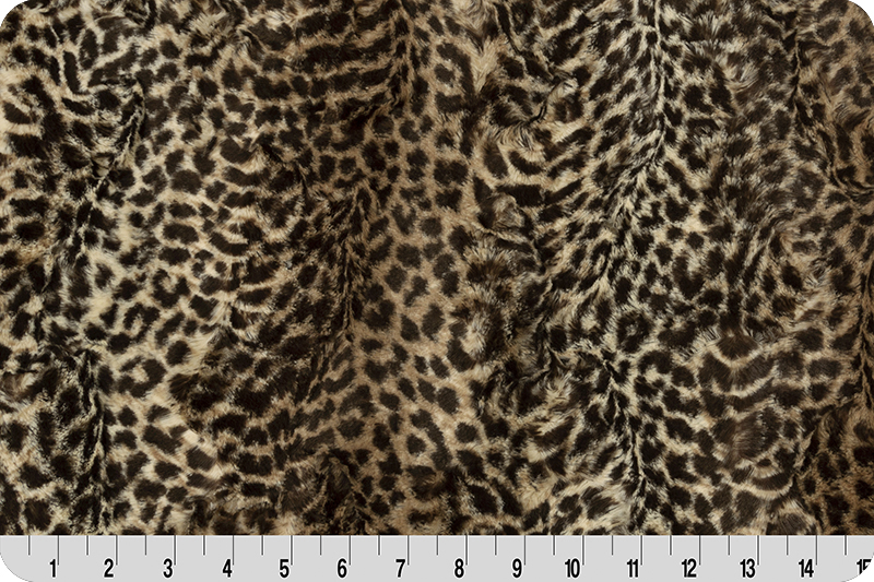 A close up of the fabric for a leopard print jacket.