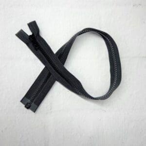 A pair of zippers are laying on the floor.