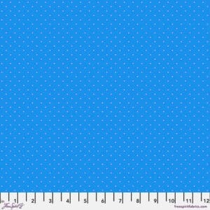 A blue background with small white dots.