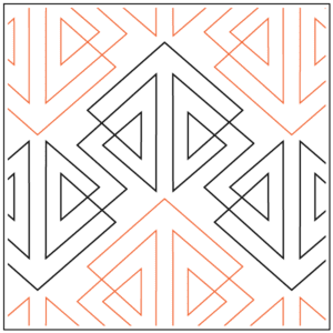 A geometric pattern with an orange and gray design.
