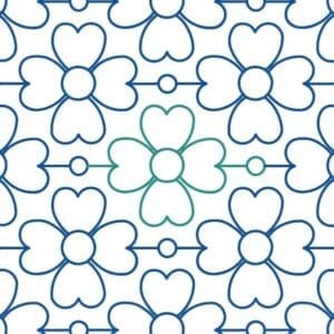 A blue and white pattern with flowers