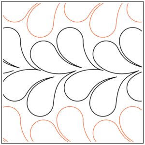 A pattern of swirls and lines on white paper.