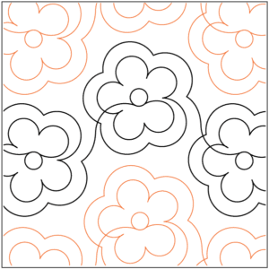 A close up of a pattern with flowers