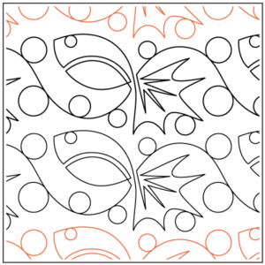 A pattern of fish and bubbles on a white background.