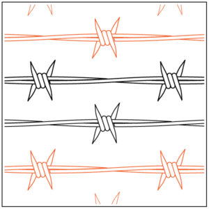 A pattern of barbed wire with the letter h on it.