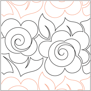 A pattern of flowers and leaves on a white background.