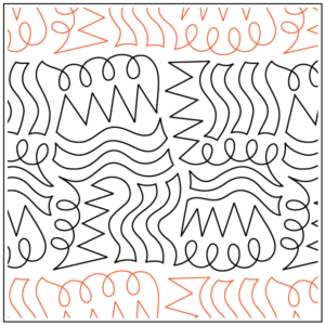 A pattern of wavy lines and squiggly shapes.