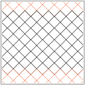 A white background with orange and black lines.