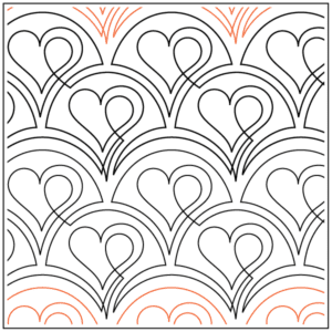 A close up of the pattern for a quilt