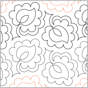 A pattern of flowers and leaves on a white background.