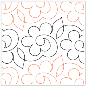 A close up of a pattern with flowers