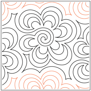 A close up of the design for a quilt
