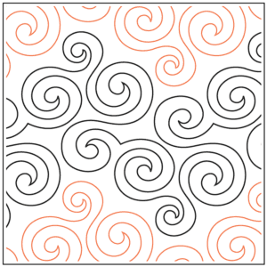 A pattern of swirls on a white background.
