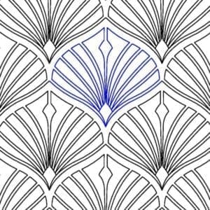 A pattern of leaves with a blue center.