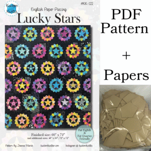 Quilt pattern and paper templates for Lucky Stars design.