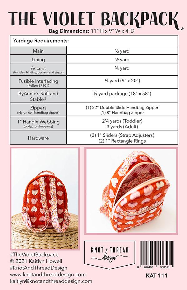 The Violet Backpack Knot And Thread - Printed Pattern - Image 2