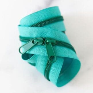 turquoise zipper