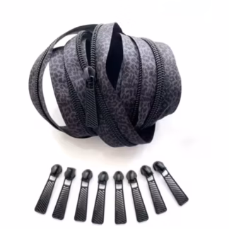 Gray and Black Leopard Zipper Pack 3yd