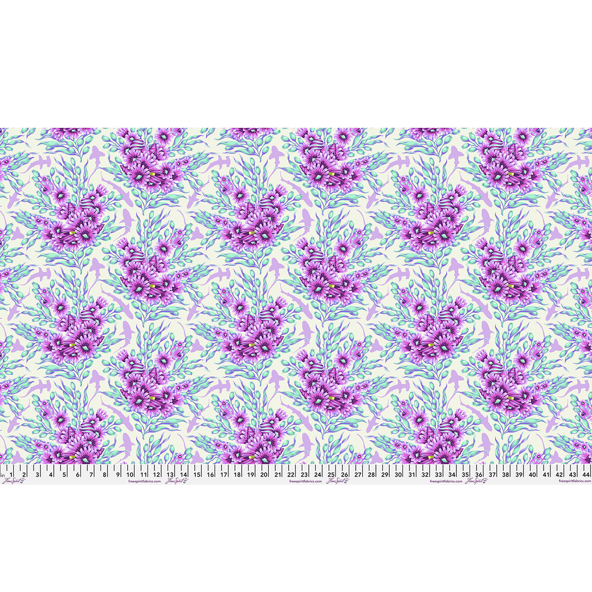 Shadow Sharks - Ultraviolet - Floral Reef || Tula Pink by the half yard PREORDER - Image 2