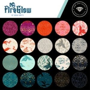 A color palette showcasing 20 circular samples of various vibrant and muted shades.